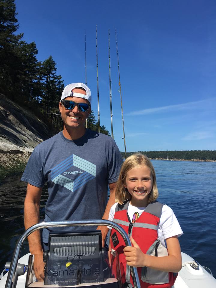 Chris Heyer fishing with daughter Ava