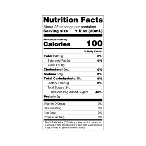 B22 Green Apple Syrup Nutritional Information