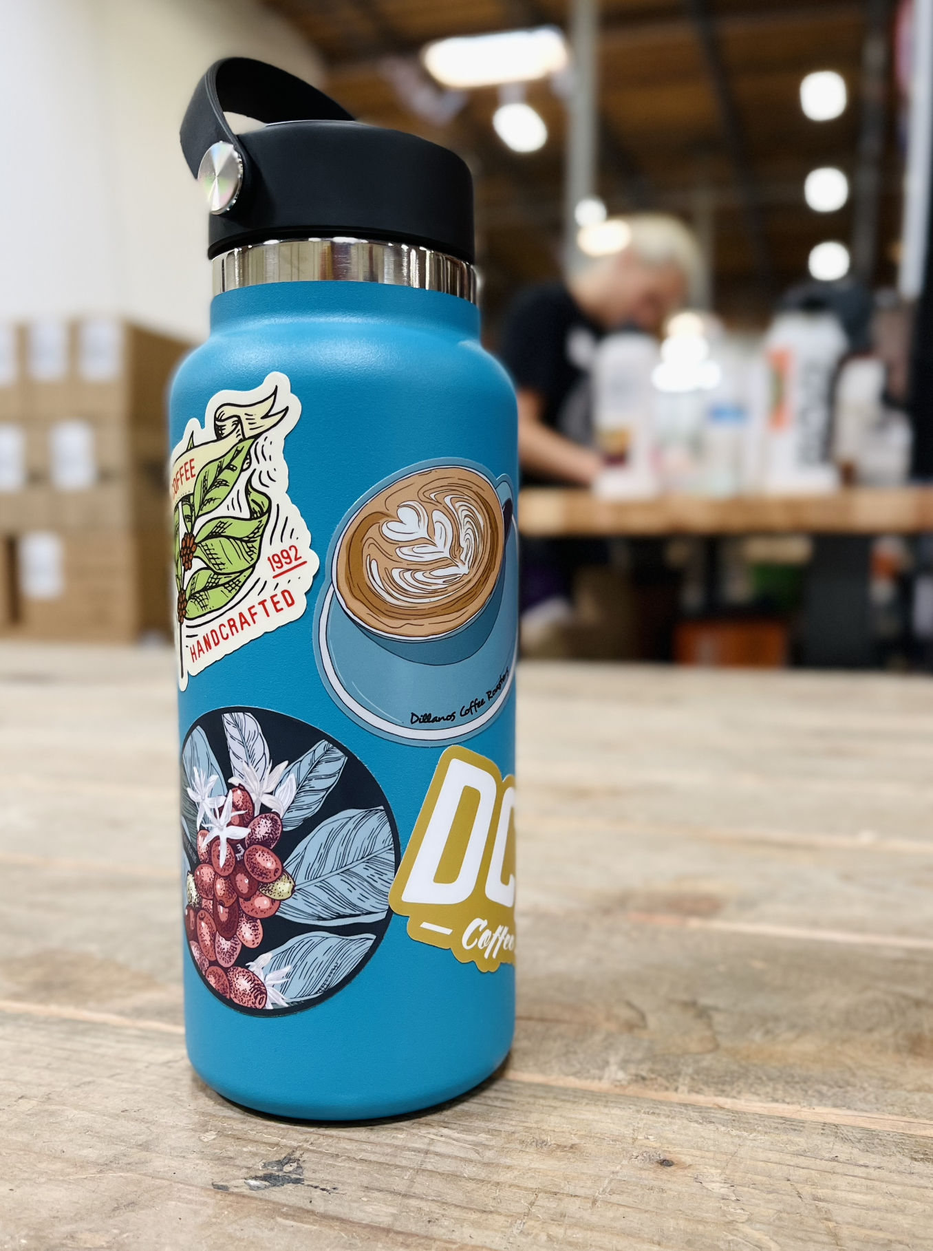 Sticker covered hydro sales flask