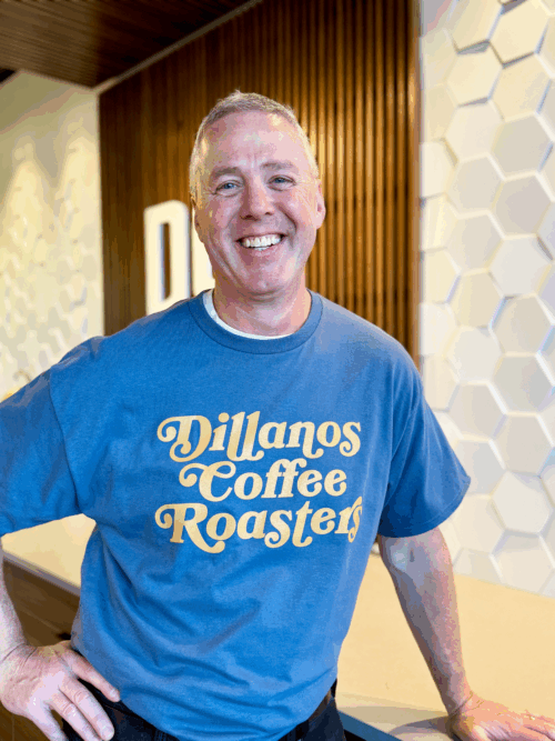 Dillanos Coffee Roasters T-Shirt, Steel Blue - Image 3